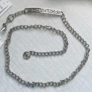 Michael Michael Kors 556220C Women's Silver Stainless Steel Chain Belt